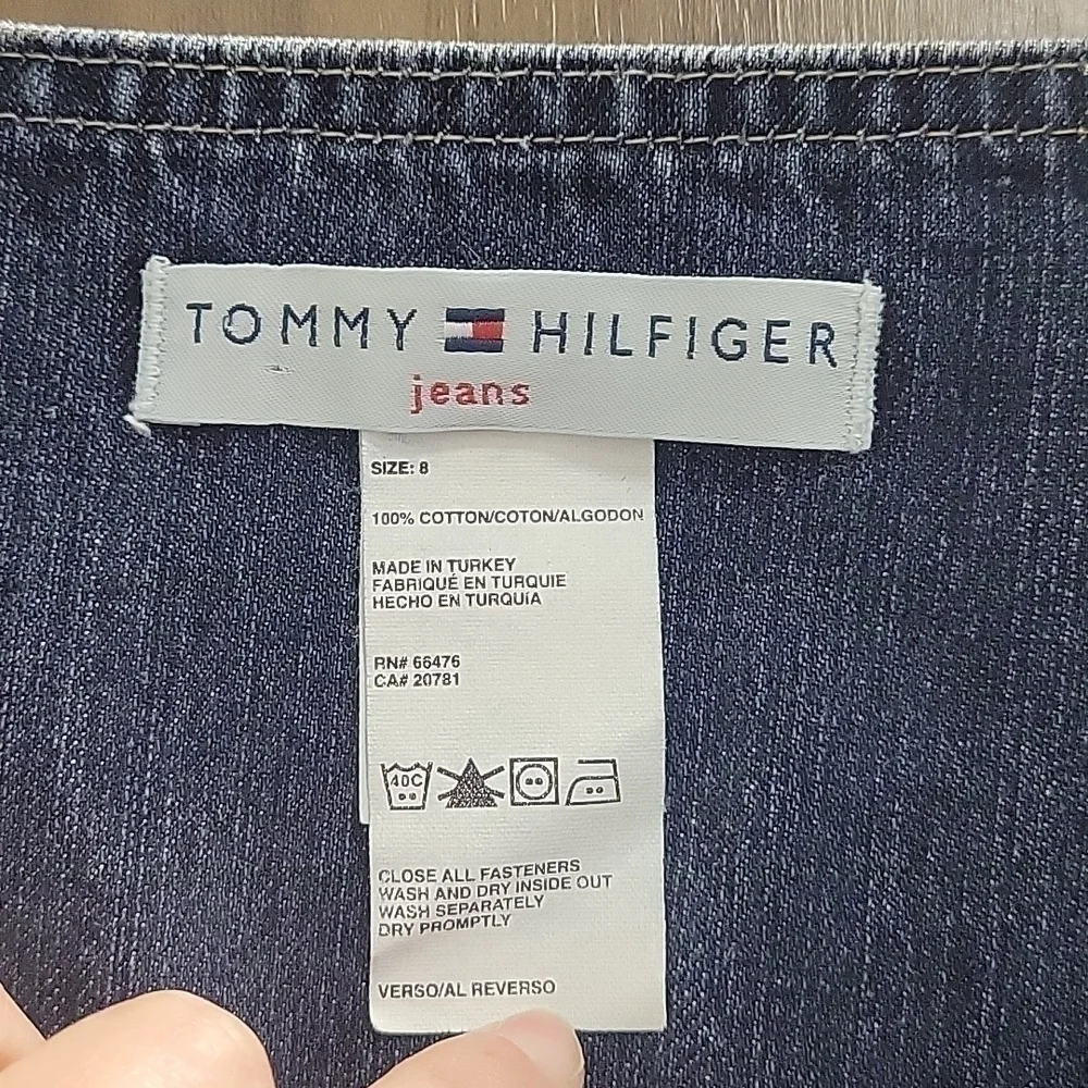 Tommy Hilfiger-Vintage 90s Denim Jean Skirt overalls-Size 8 - Picture 3 of 17